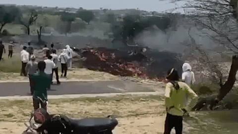 The IAF Jaguar jet that crashed during a routine training mission killing both the pilots.