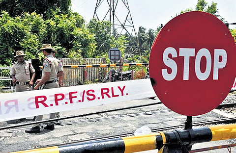 The railway gate at Semmankuppam where the accident occurred