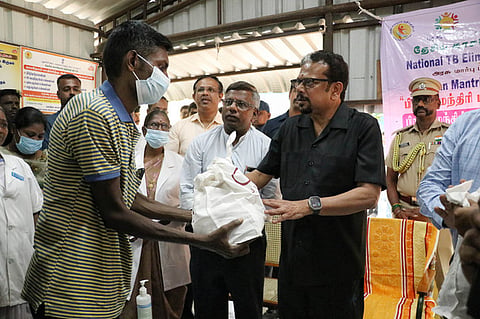 Protein supplements were distributed to TB patients at PHC in Coimbatore on Thursday.