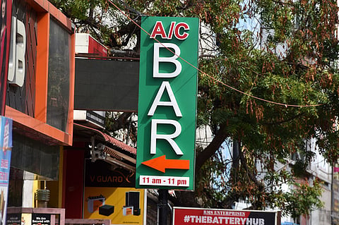 FL2 licensed bar functioning at Kattoor road in Coimbatore on Thursday.