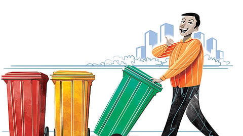 In 2023, Belagavi performed well in terms of door-to-door waste collection (97%), and cleanliness of residential and market areas (99%).