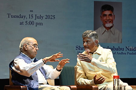 Andhra Pradesh Chief Minister N. Chandrababu Naidu during the  Lecture of Prime Ministers Lecture Series on the Life and Legacy of former P.V. Narasimha Rao