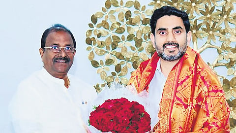 BJP MLC Somu Veerraju met HRD and IT Minister Lokesh on Tuesday, and lauded him for his educational reforms
