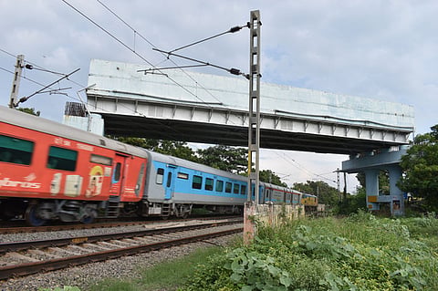 The State Highways Department officials have begun the survey works for the service road of the rail overbridge of the Thanneerpandal junction in Coimbatore