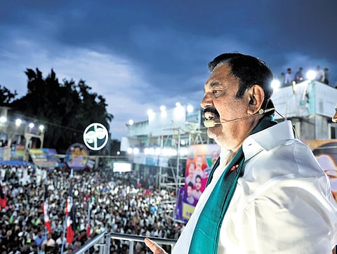 AIADMK general secretary Edappadi K Palaniswami at a campaign 