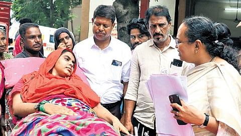 Vellore Collector vr subbulaxmi speaks to A Nargis in Vellore on Monday 
