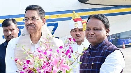 CM Mohan Charan Majhi with Governor Hari Babu Kambhampati at the airport in Bhubaneswar in January 2025. Image used for representation.