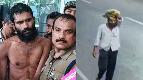 Govindachamy being taken to the Kannur Police Training Centre on Friday 