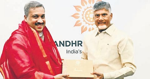 CM N Chandrababu Naidu with Indian High Commissioner Shilpak Ambule 
