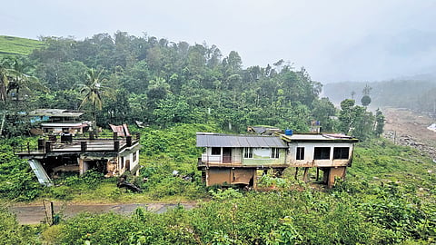 Buildings destroyed in the landslide at Mundakkai