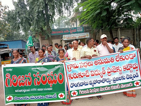 Locals protesting the two Pumped Hydro Storage Power projects (PSPs