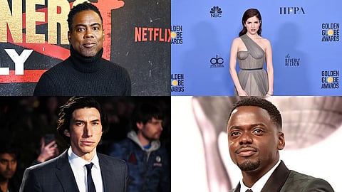 Clockwise from Top Left: Chris Rock, Anna Kendrick, Daniel Kaluuya, and Adam Driver