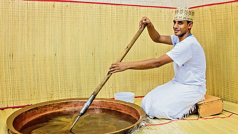 Omani halwa in making