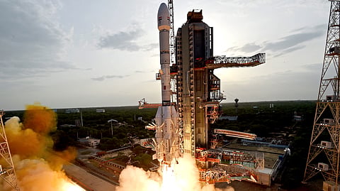 ISROs launch vehicle GSLV-F16 carrying the NISAR earth observation satellite lifts off from the launch pad at the Satish Dhawan Space Centre, in Sriharikota, Andhra Pradesh, Wednesday, July 30, 2025.