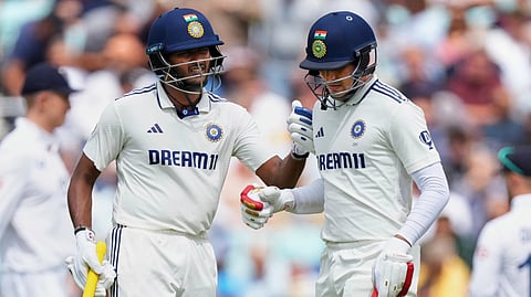 Sai Sudharsan and skipper Shubman Gill are at the crease for India