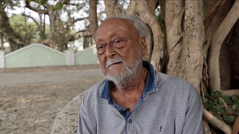 Poet Jayanta Mahapatra. A still image from the film. 