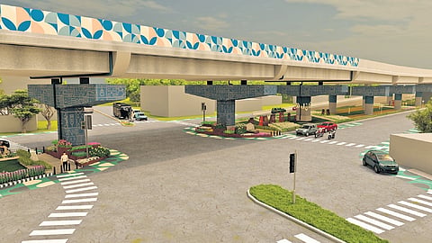 Pictorial representation of the beautified airport road 