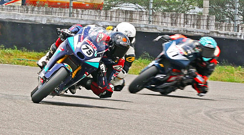 Sarthak Chavan in action on Saturday