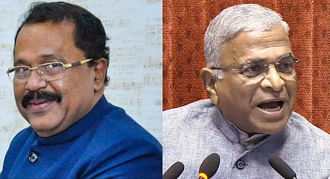Former Goa Governor PS Sreedharan Pillai and Rajya Sabha Deputy Chairman Harivansh Narayan Singh 