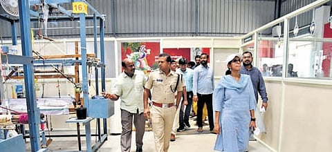 Guntur Collector Nagalakshmi inspecting arrangements in Mangalagiri 