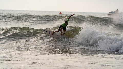 Tinn Johnson of Thailand in the Open Men Round 2 