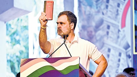 Leader of Opposition in the 
Lok Sabha Rahul Gandhi says 
the Constitution is the voice 
of India.