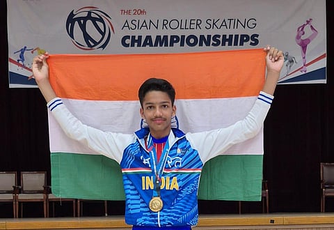 15 year old Yenderu Sanchit Chowdary form the city shines on Global Stage in Skating