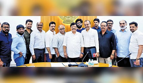 Film producers met Cinematography Minister Kandula Durgesh on Monday