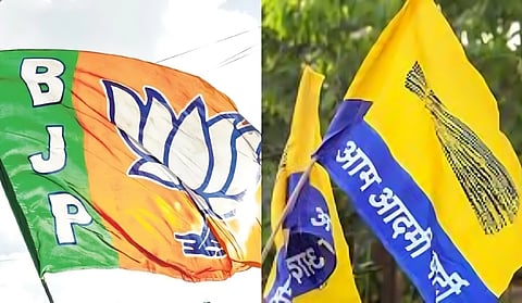 BJP, AAP flags used for representative purpose.