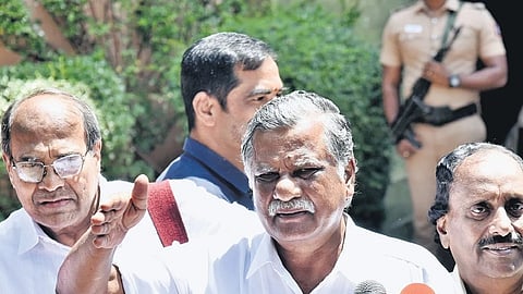 CPI state secretary R Mutharasan at Anna Arivalayam in Chennai 