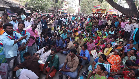 Hundreds of workers -- affiliated with trade unions such as CITU, LPF and LLF -- have been on strike since Monday. 