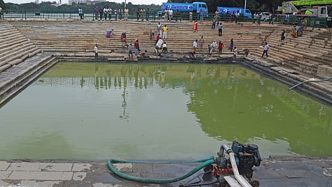 BBMP workers at Kalayani in Ulsoor lake 