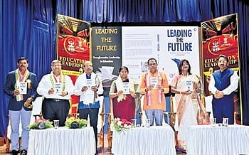 Ekamra-Bhubaneswar MLA Babu  Singh and others at the Edu-leaders
Convention 