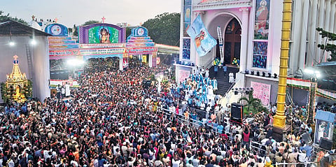 Thousands of people converged at the Annai Velankanni Church in Besant Nagar on Friday 