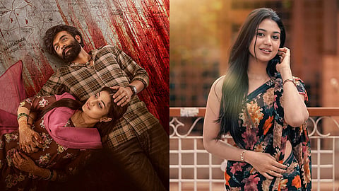 A poster for Elumale (L) and Priyanka Achar (R)
