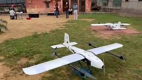 'Make in India' drones, which were integrated with Hydrotrace’s advanced climate science and AI-based seeding modules. 