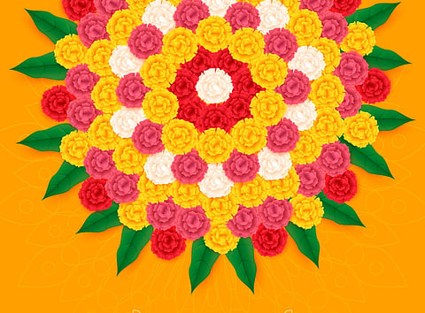The art of Pookalam, designed by nature
