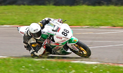Rahil Pillarisetty in action during the race on Friday
