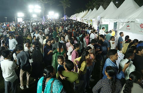 Huge crowds gathered on the first day of the food festival at MGM Grounds on  Beach Road in Visakhapatnam on Friday.