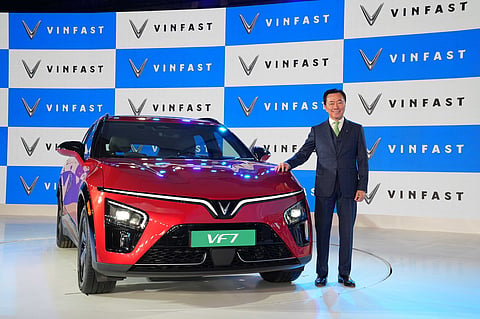VinFast Asia CEO Pham Sanh Chau at the launch of the VF 7 on Saturday.