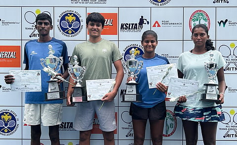 From (L), Rohith Gobinath, Om Verma, Deepshika Vinayagamurthy and Snigdha Kanta