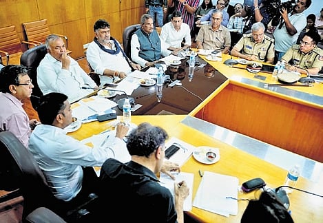 Shivakumar, who is KPCC president, held a meeting with Congress legislators and party leaders from the city on elections to the five corporations.  