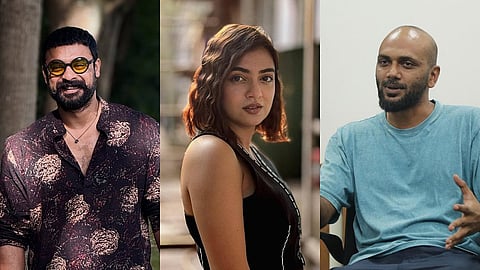 (L to R) Tovino Thomas, Nazriya Nazim, Muhsin Parari