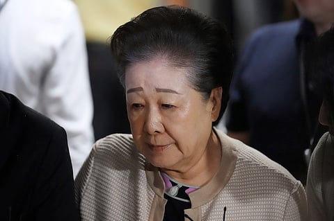 Hak Ja Han, the leader of South Korea's Unification Church, arrives at a special prosecutor's office in Seoul, South Korea, Wednesday, Sept. 17, 2025.
