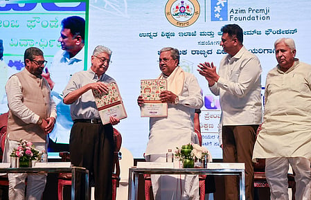 Chief Minister Siddaramiah and former wipro chairman  Azim Premji  during  the launch of the Deepika scholarship in September 2025.