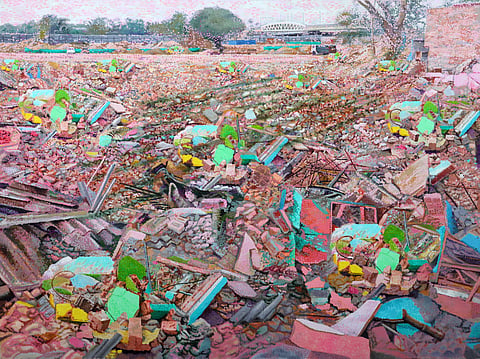 A painting of Kathputli Colony 
