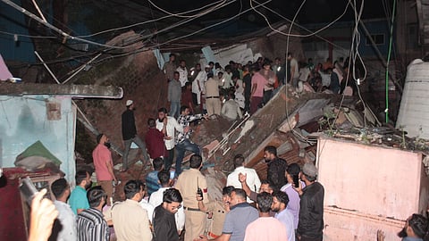 The building, estimated to be 10–15 years old, housed three families, including that of the owner, Shambhu Bhai.