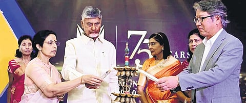 CM Chandrababu Naidu taking part in Varun Group Diamond Jubilee Utsav.