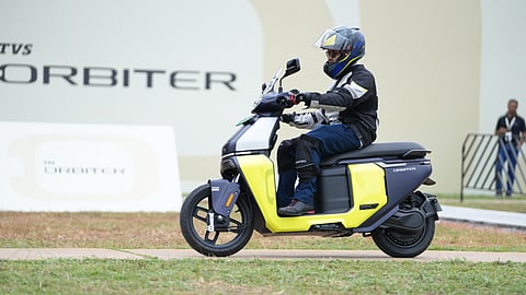 Test ride at TVS headquarters in Hosur, Tamil Nadu