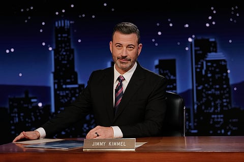Jimmy Kimmel hosting his late night show "Jimmy Kimmel Live!" in Los Angeles on Tuesday, Sept. 23, 2025.
